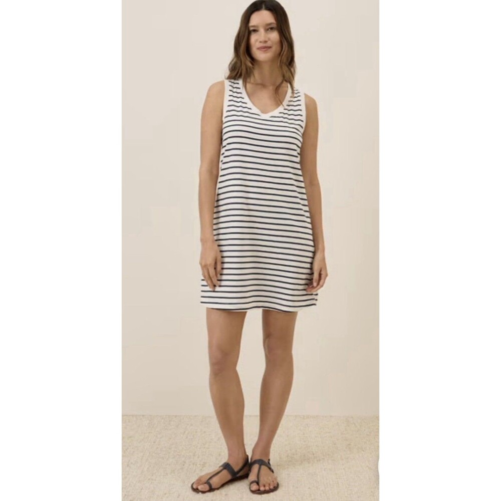 Pact Organic Cotton Softspun A-Line Tank V-Neck Dress Preppy Sustainable XL